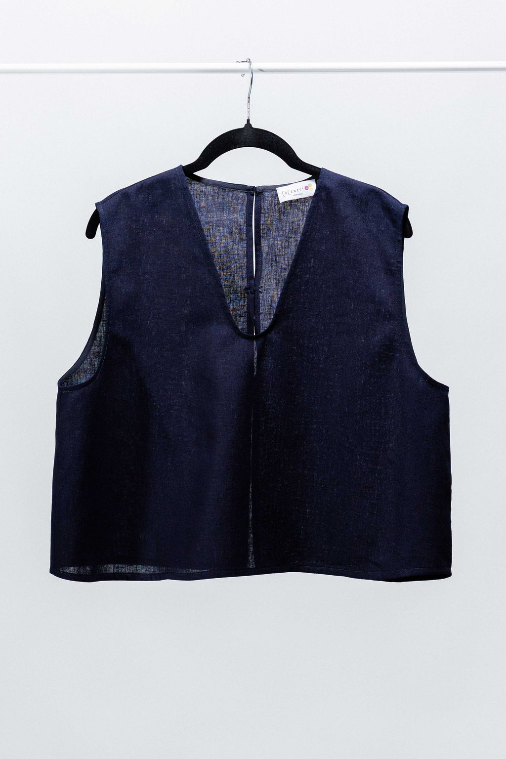 GILET CECIO lino-cotone indaco