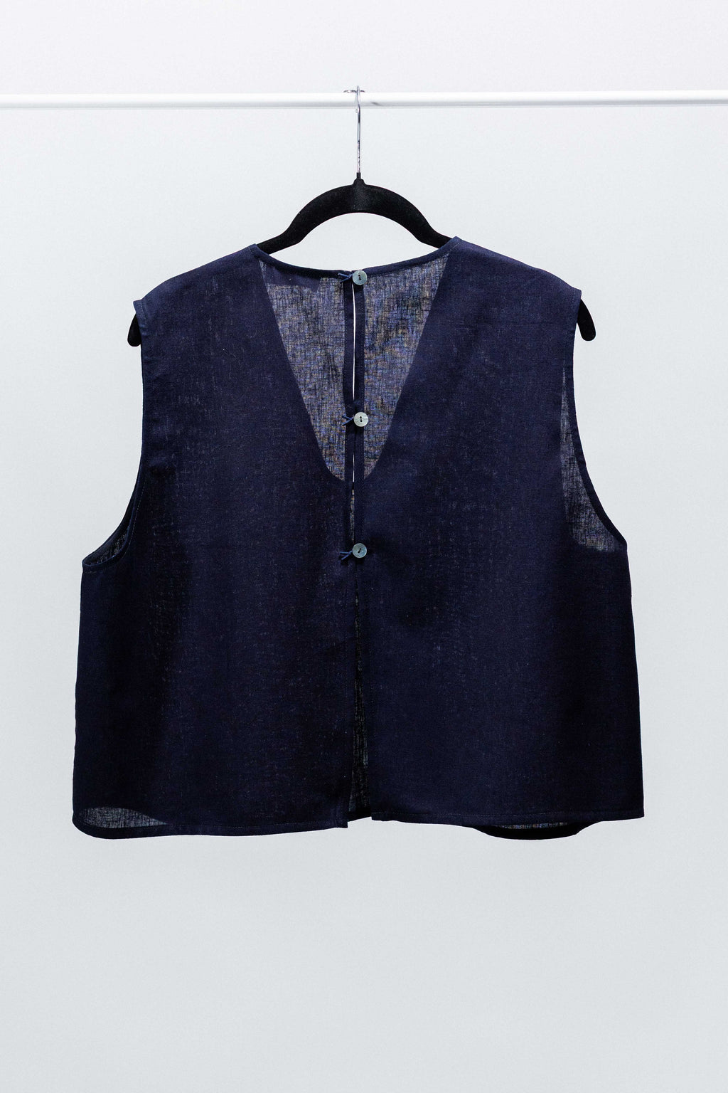 GILET CECIO lino-cotone indaco