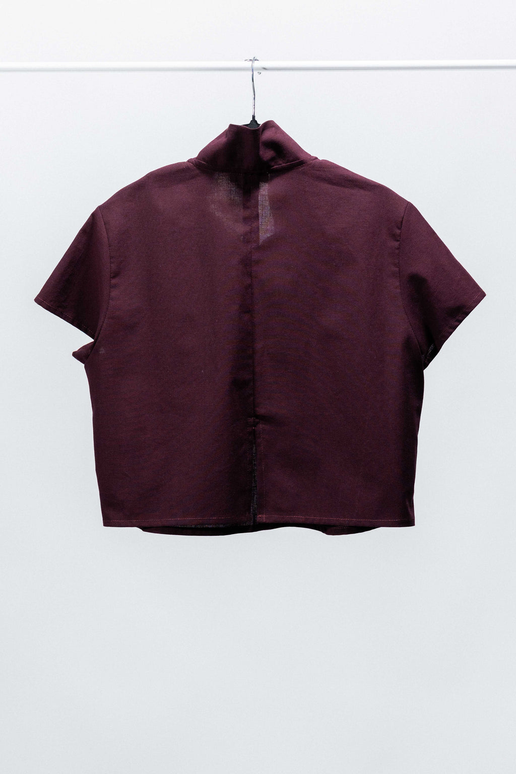 CAMICIA ANTIBES MINI cotone bordeaux e lino corda