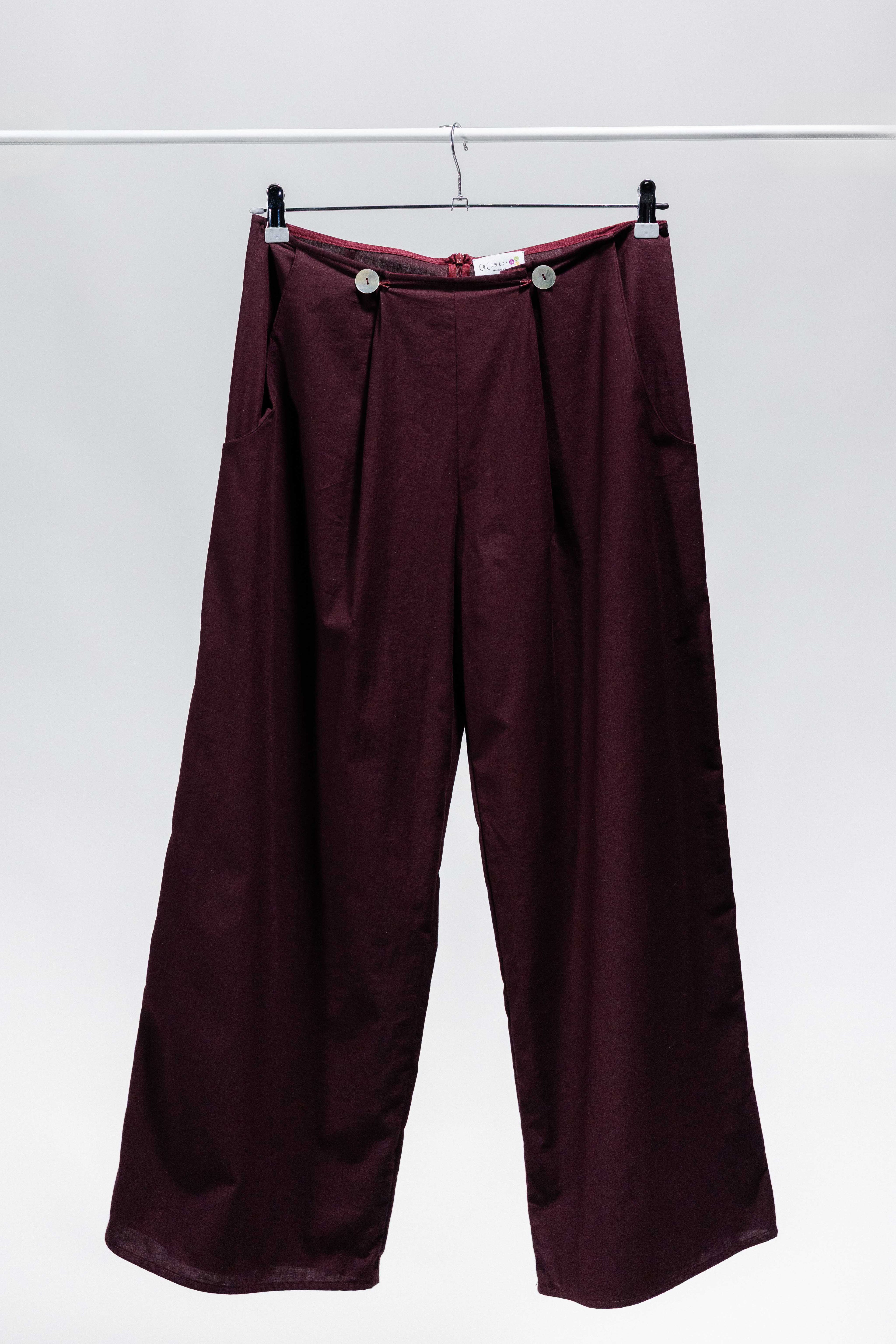 PANTA ANAFI tela cotone bordeaux