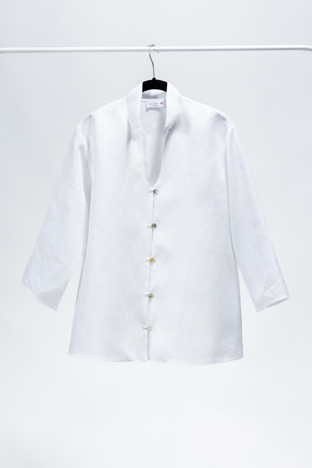 CAMICIA COREA lino bianco