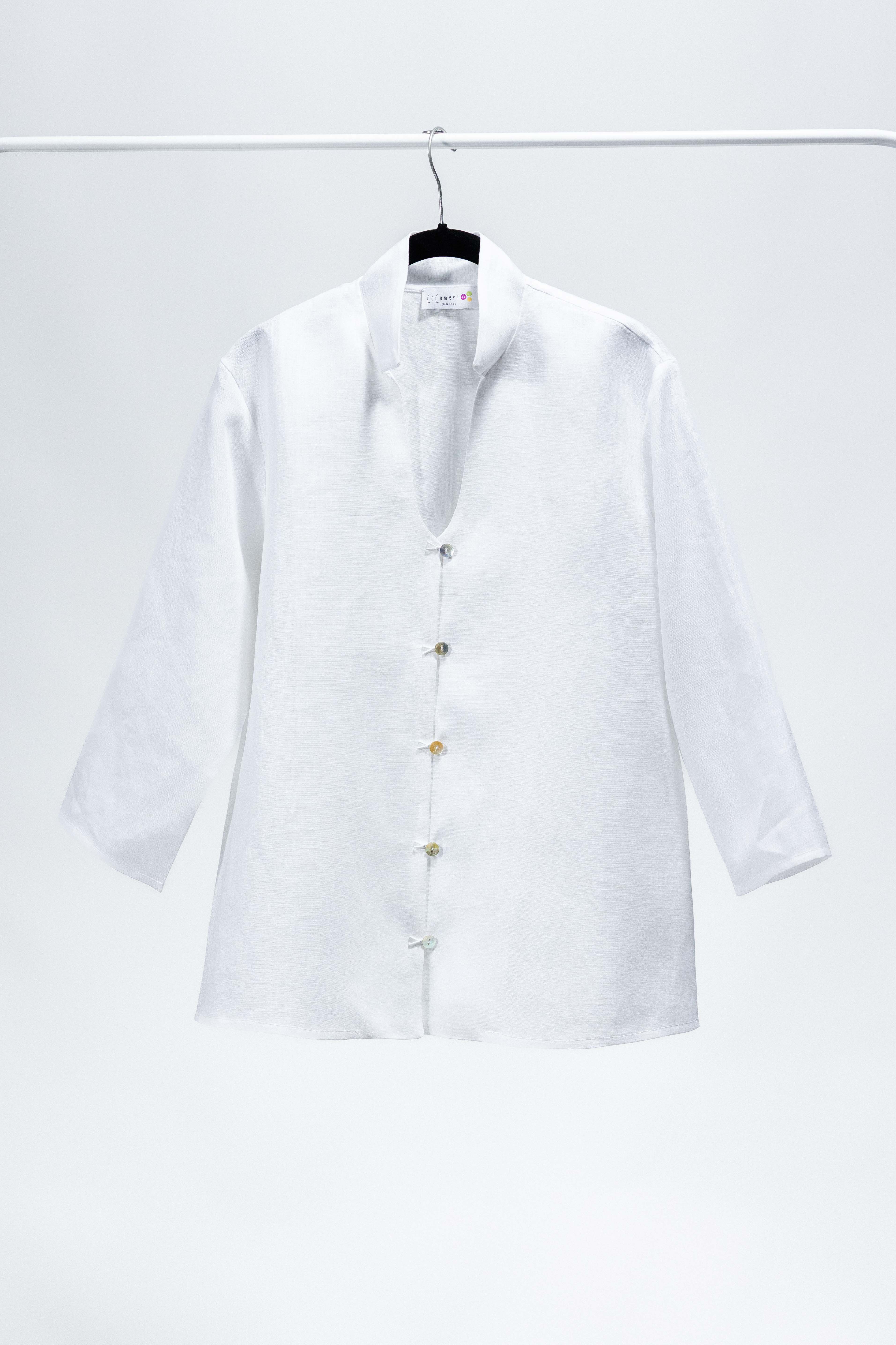 CAMICIA COREA lino bianco