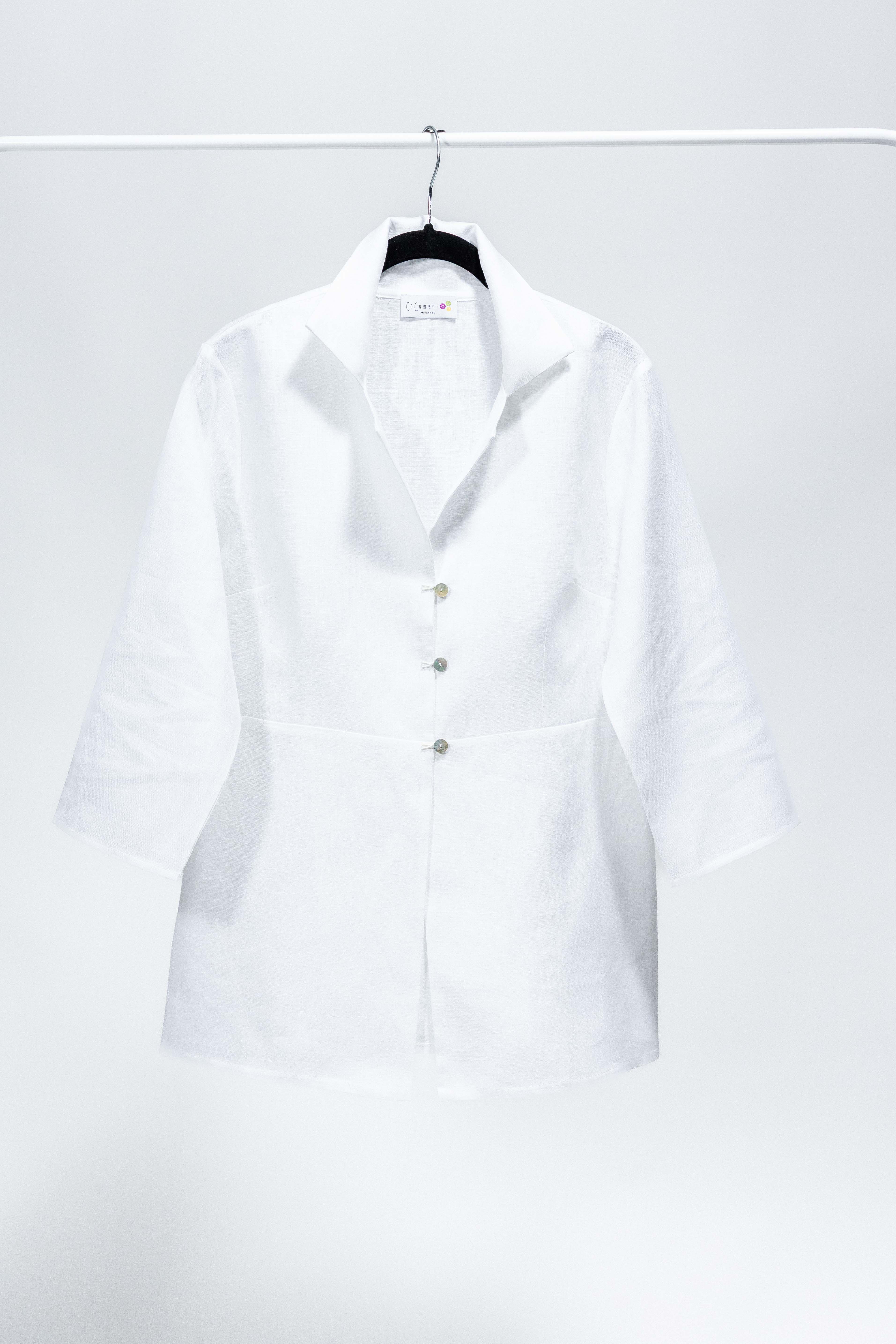 CAMICIA POSITANO Lino bianco