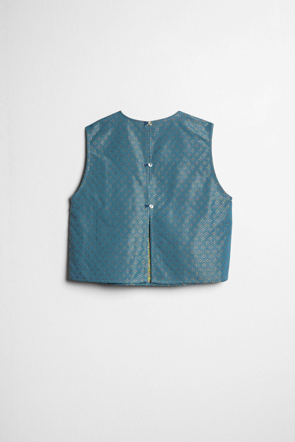 GILET CECIO tessuto d'arredamento ceruleo