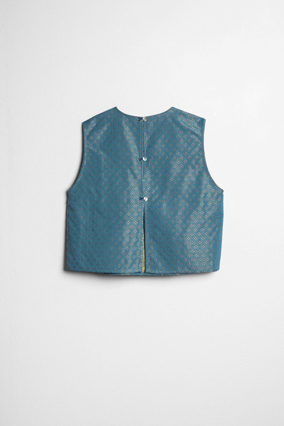 GILET CECIO tessuto d'arredamento ceruleo