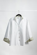 CAMICIA MARILLI bianca inserto verde