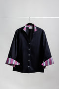 CAMICIA MARILLI blu notte inserto fragola