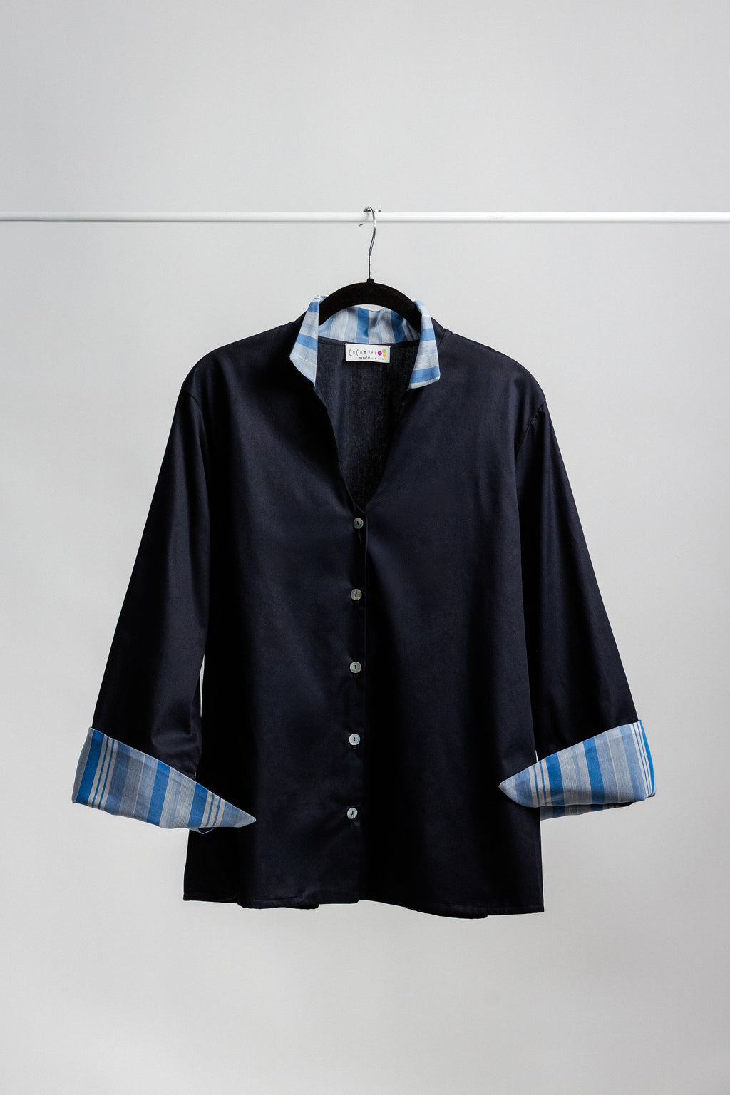 CAMICIA MARILLI blu notte inserto azzurro