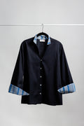 CAMICIA MARILLI blu notte inserto azzurro