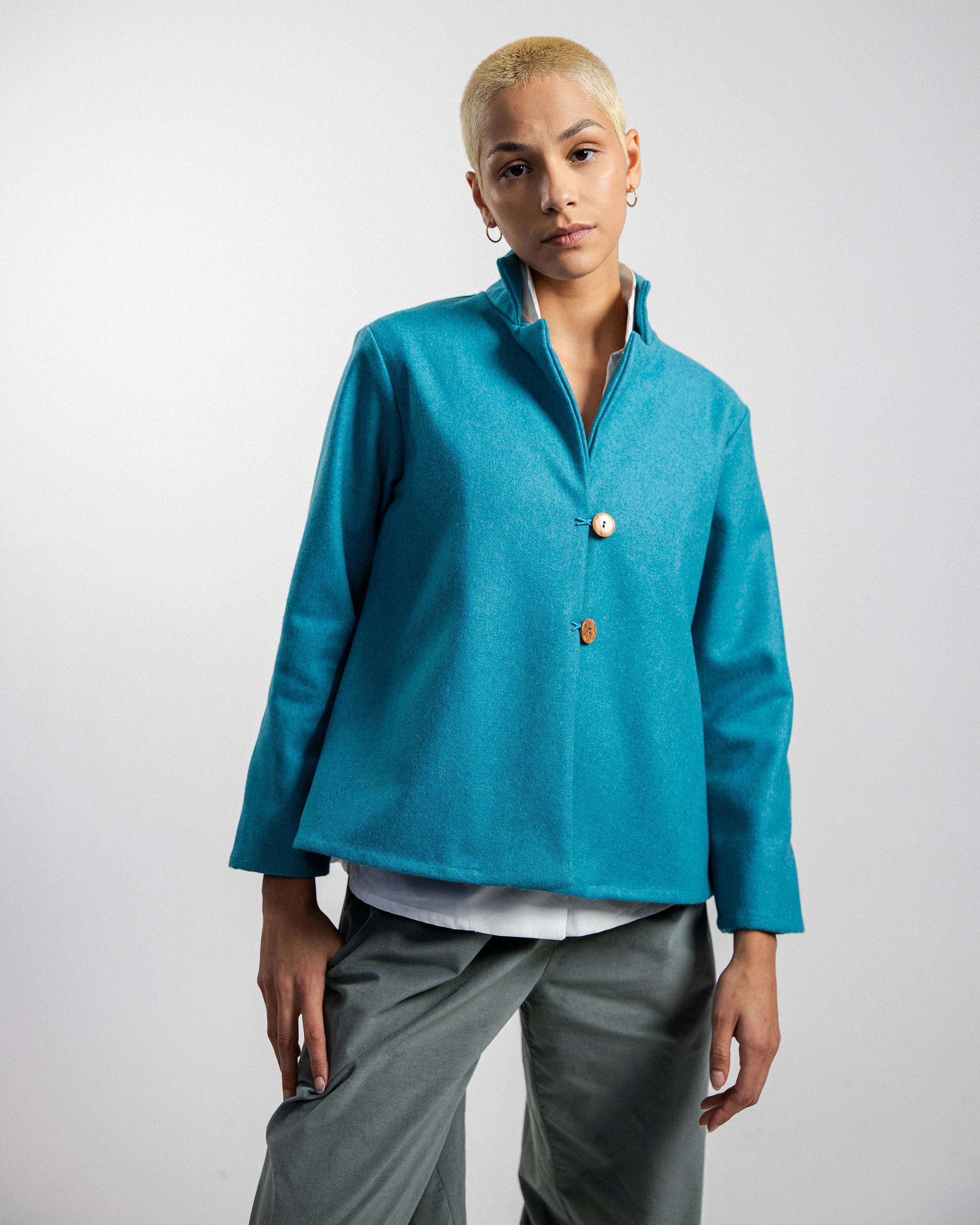 CARDIGAN RAFANO shetland azzurro