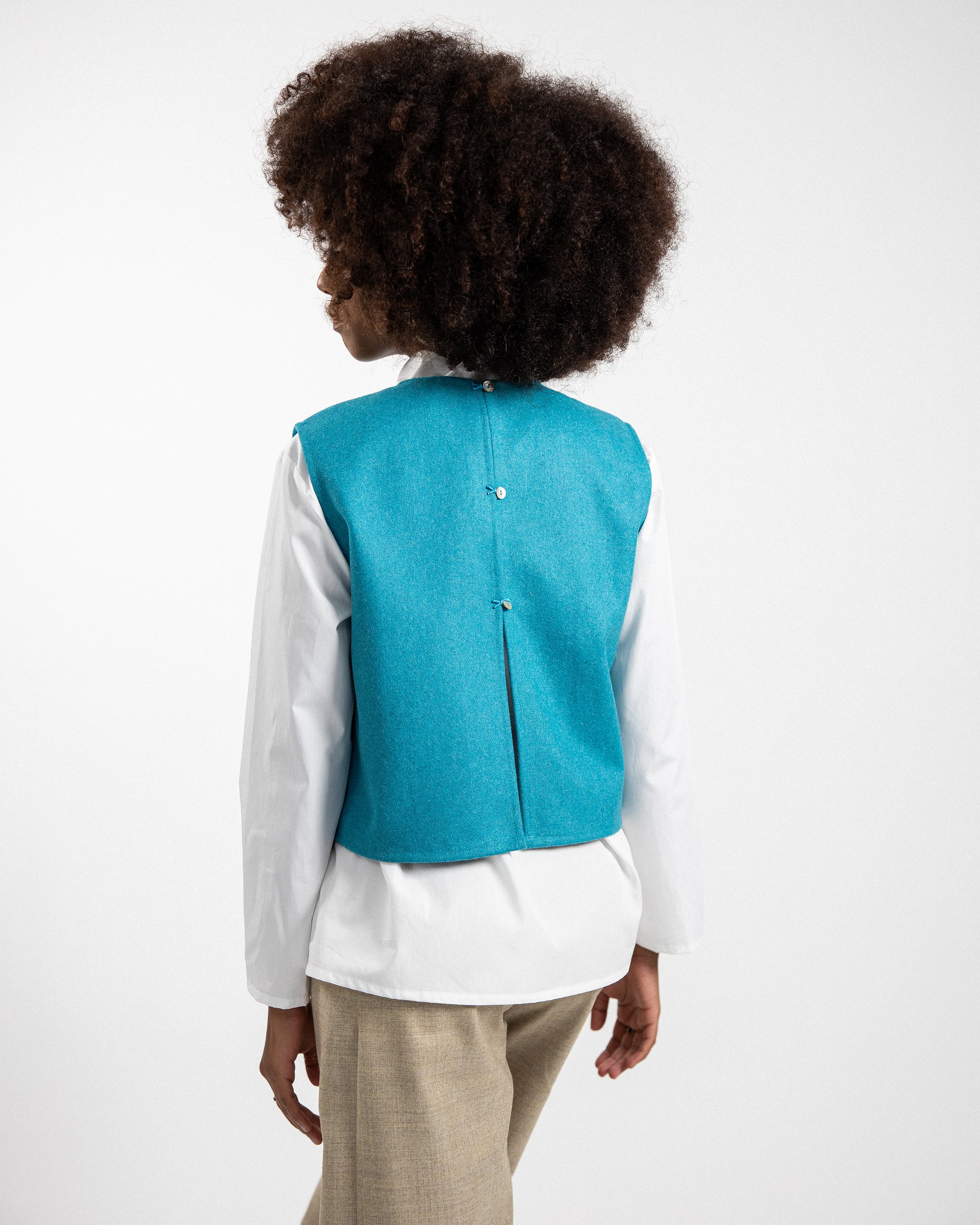 GILET CECIO lana blu