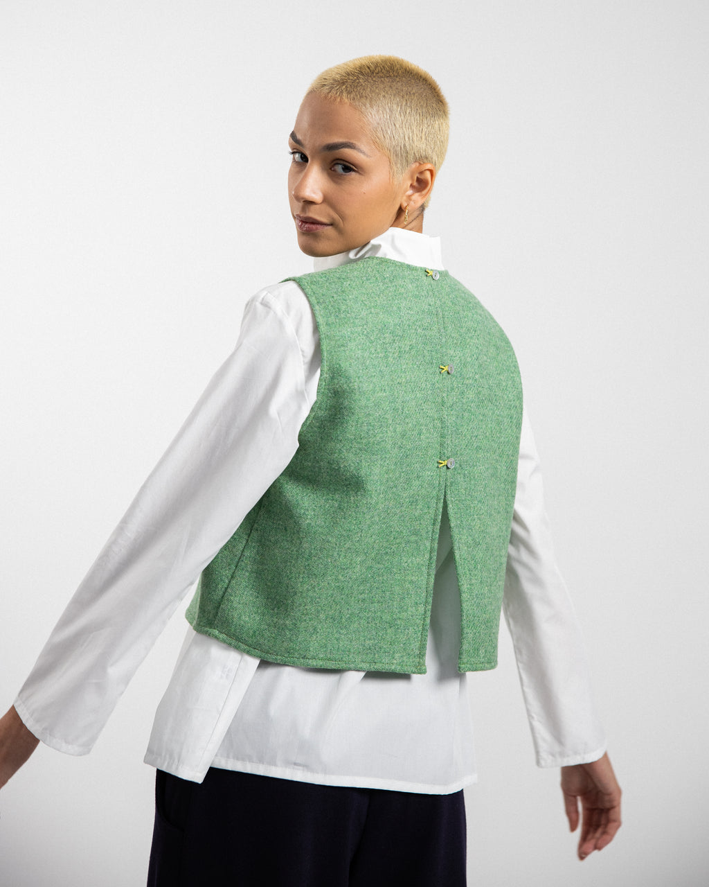 GILET CECIO tessuto d'arredamento ceruleo