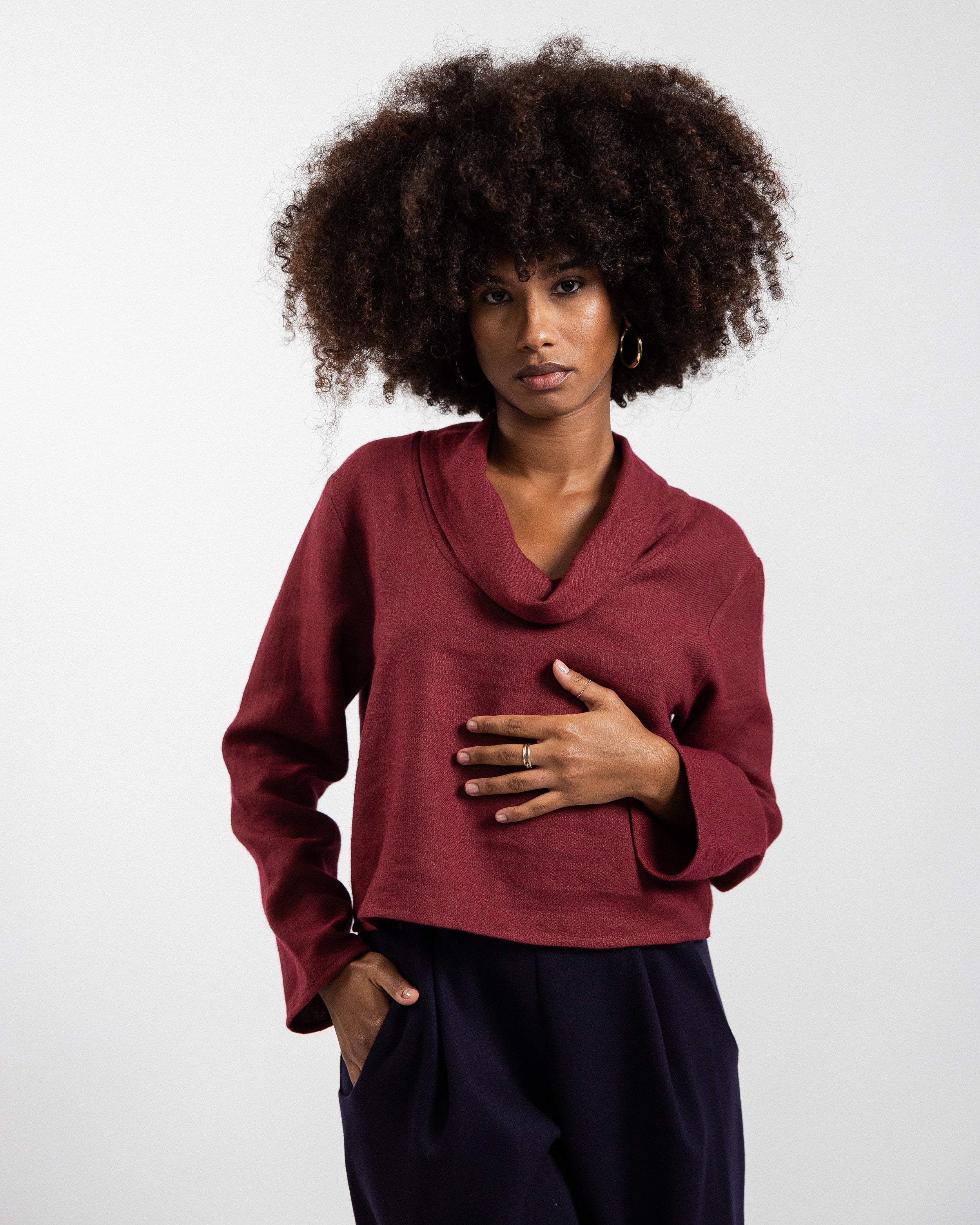 GOLF PEPE lana bordeaux