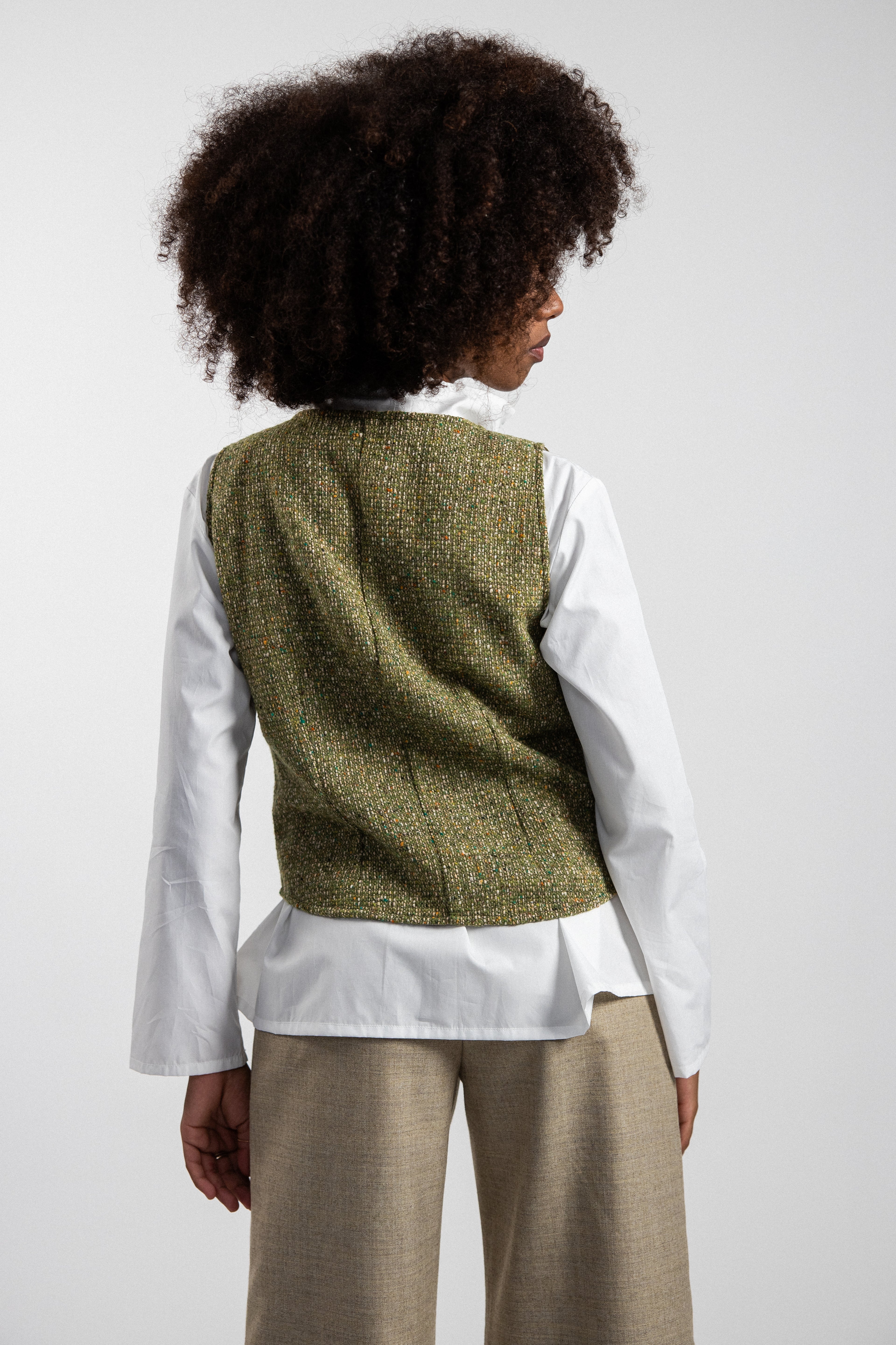 GILET ELLIOT velluto millerighe verde