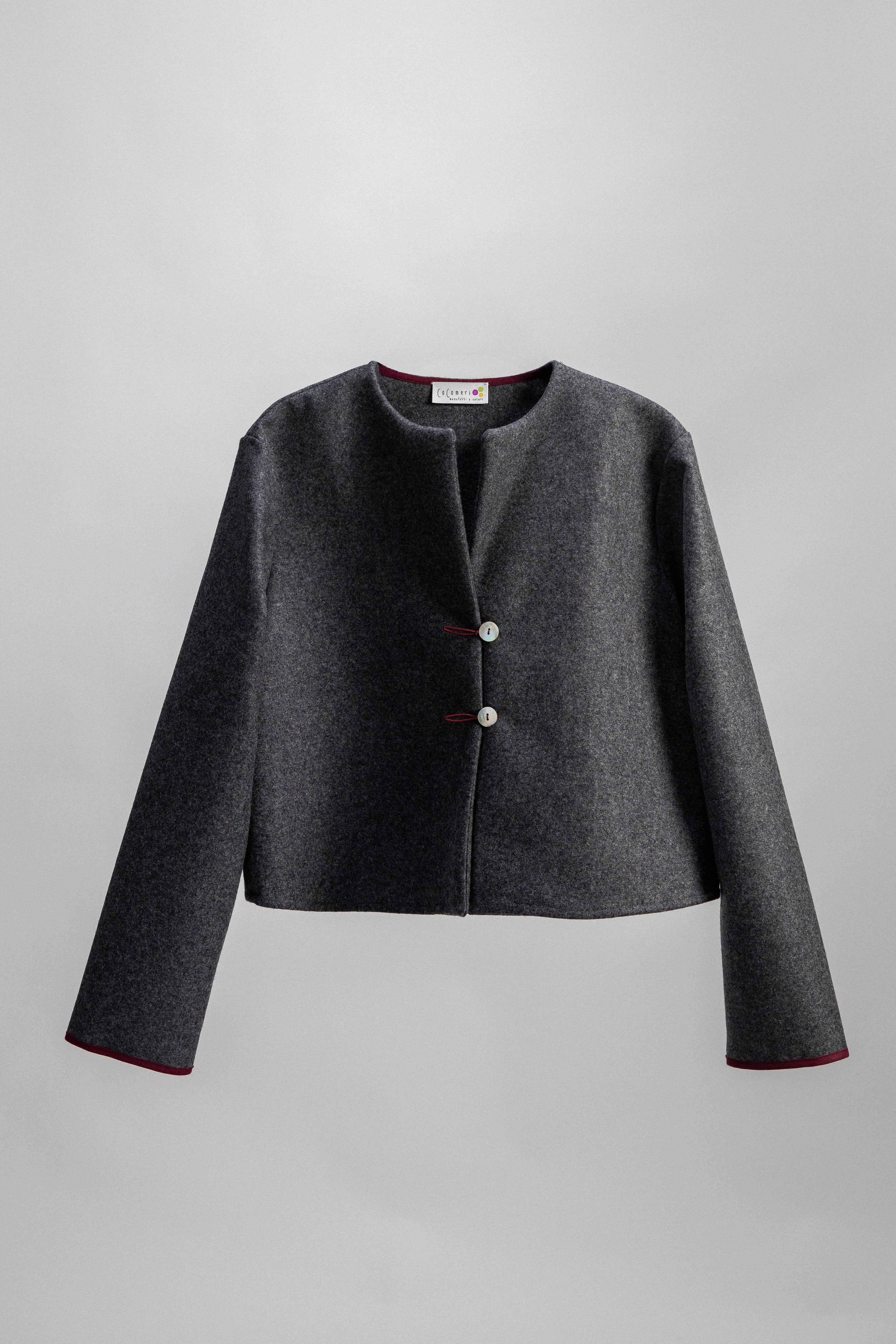 GIACCA MANGO lana grigia