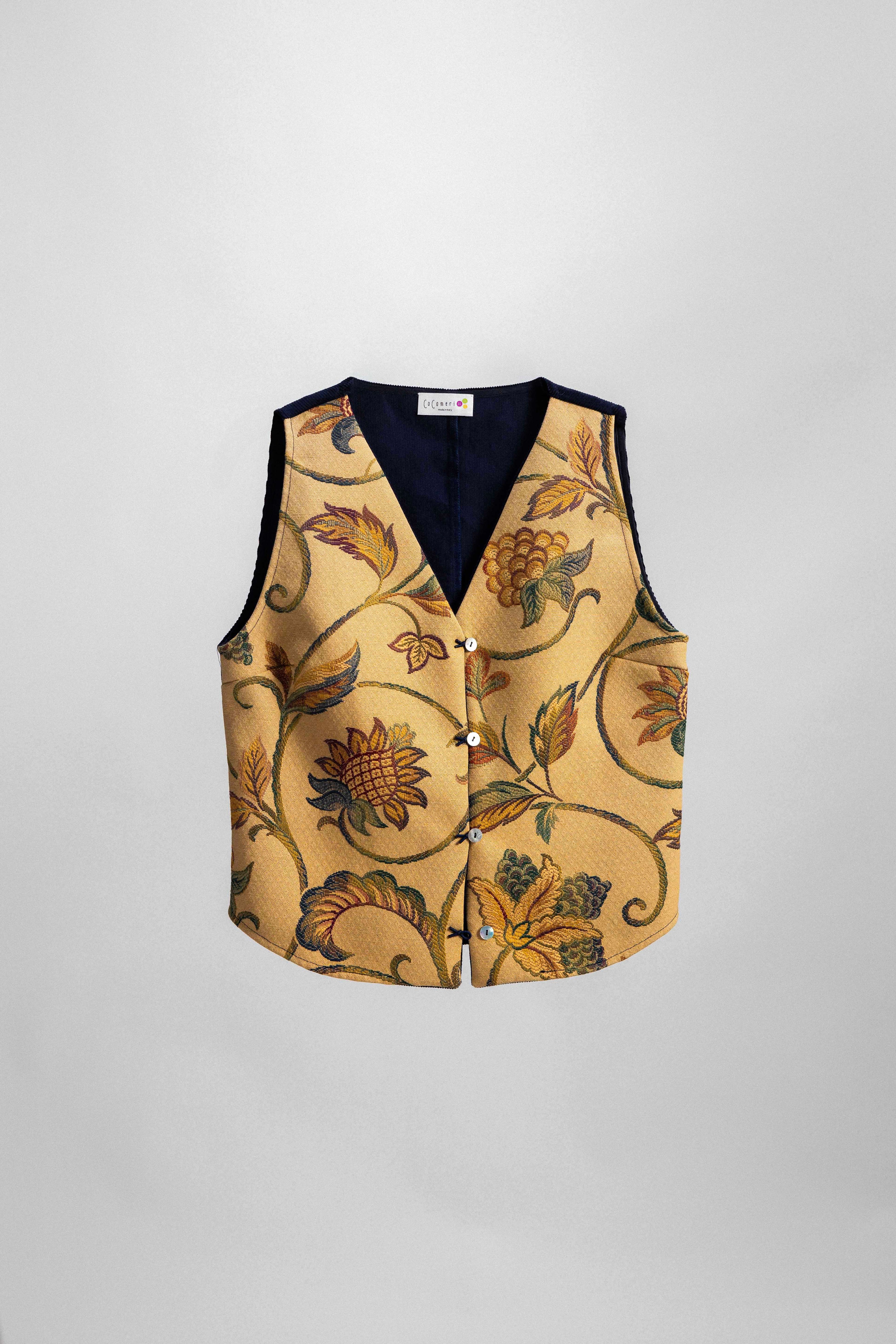 GILET ELLIOT velluto millerighe blu