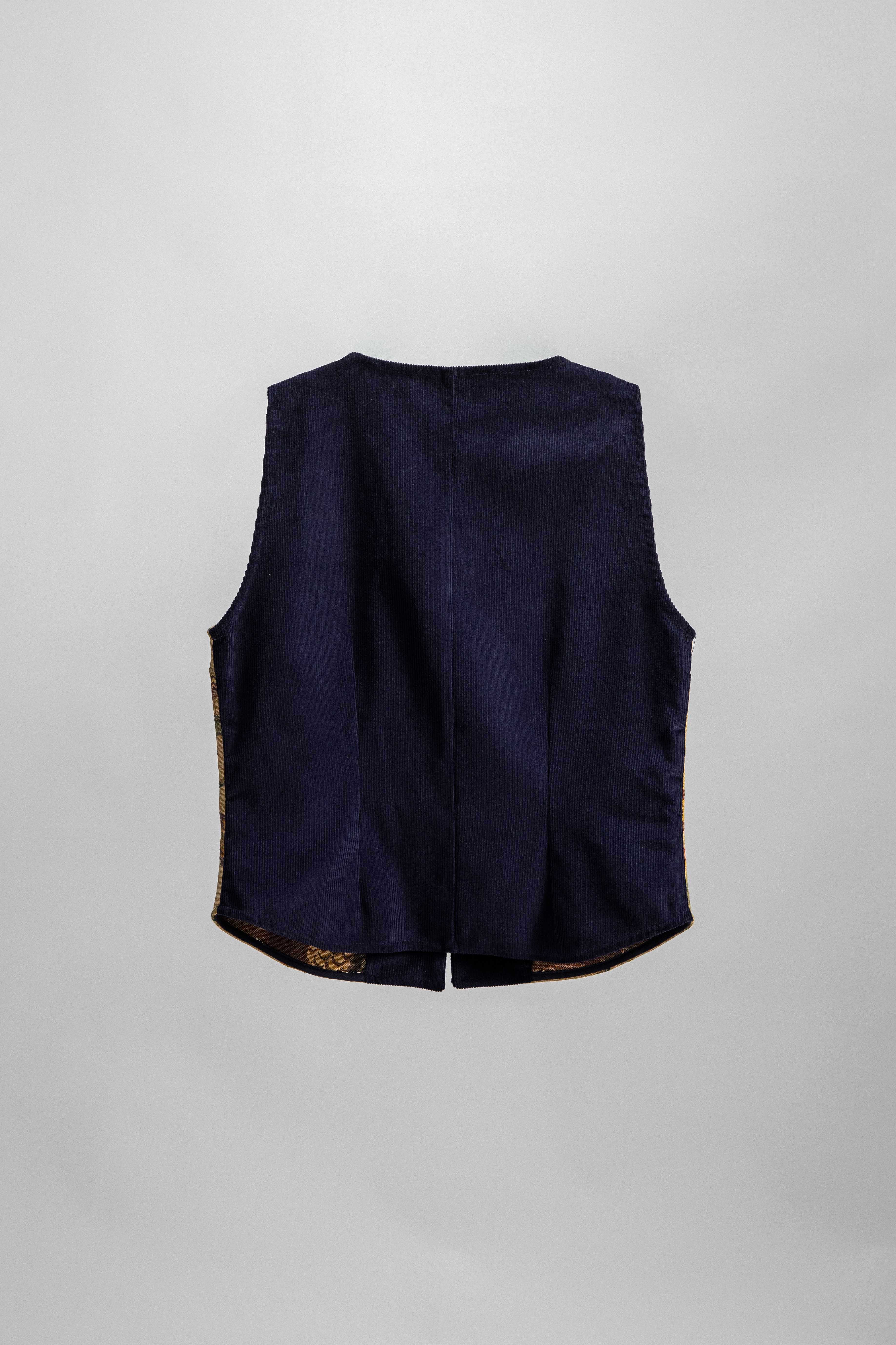GILET ELLIOT velluto millerighe blu