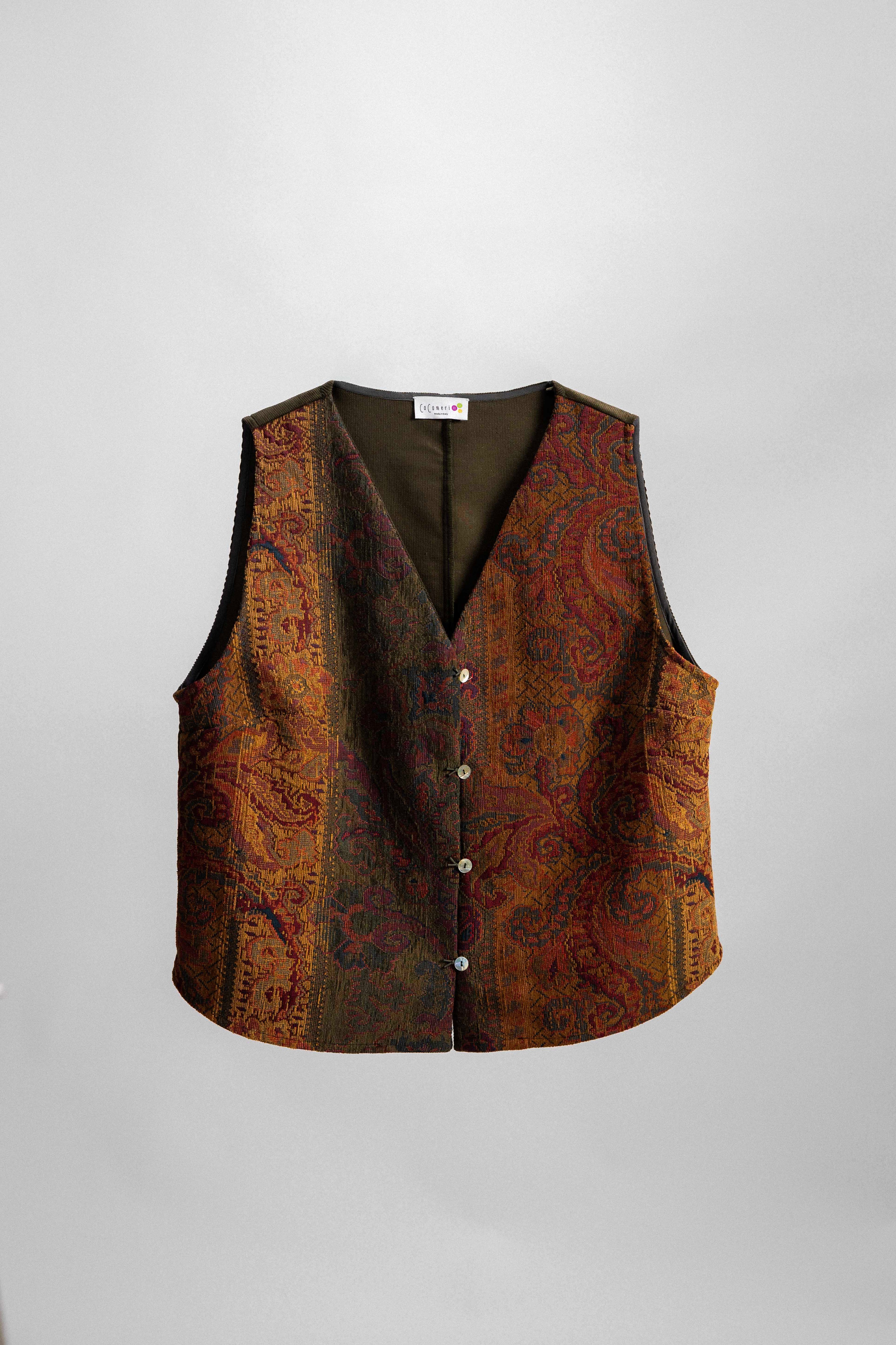 GILET ELLIOT velluto millerighe verde