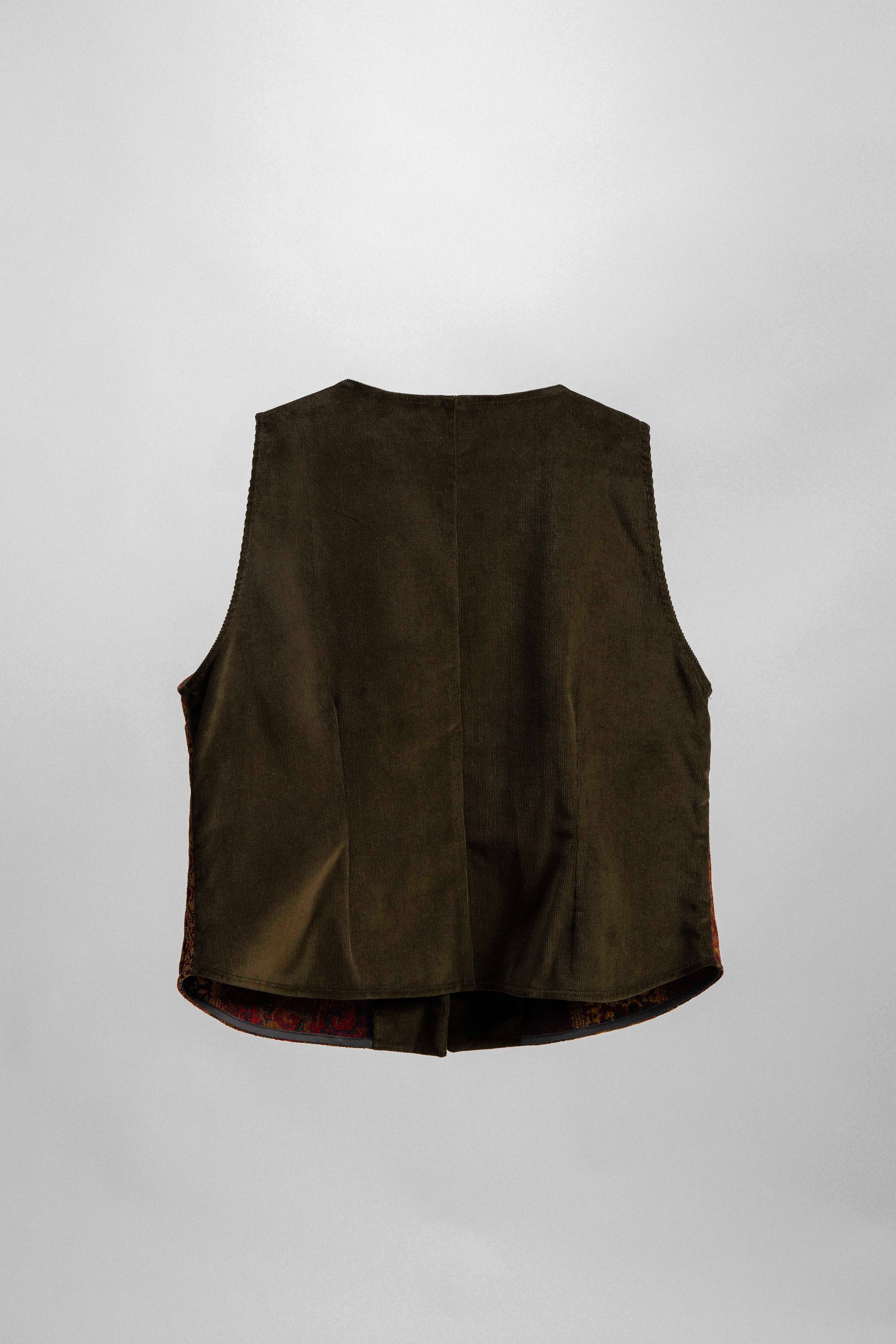 GILET ELLIOT velluto millerighe verde
