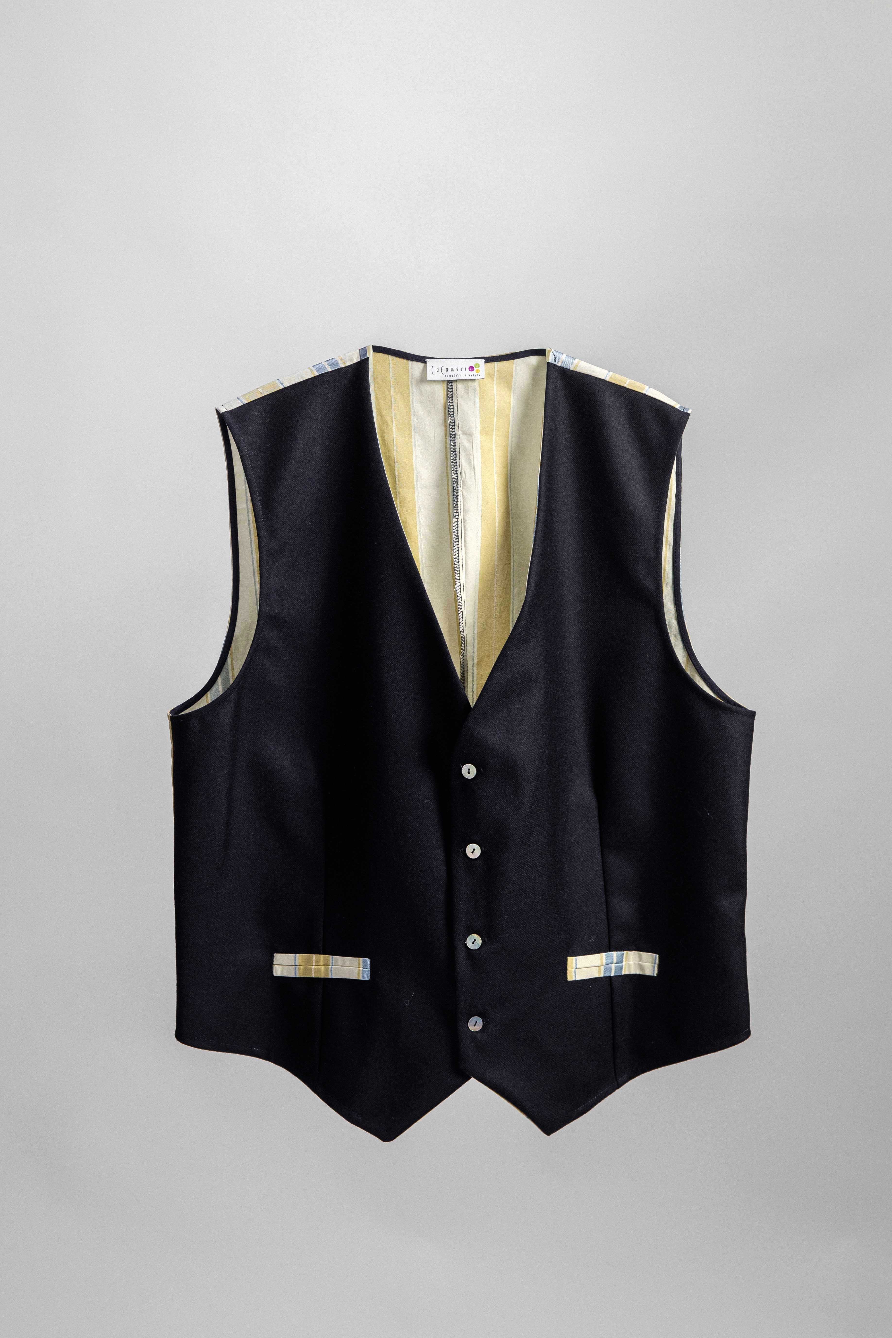 GILET CEDRO lana e seta-cotone